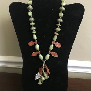 Handmade stone and glass necklace